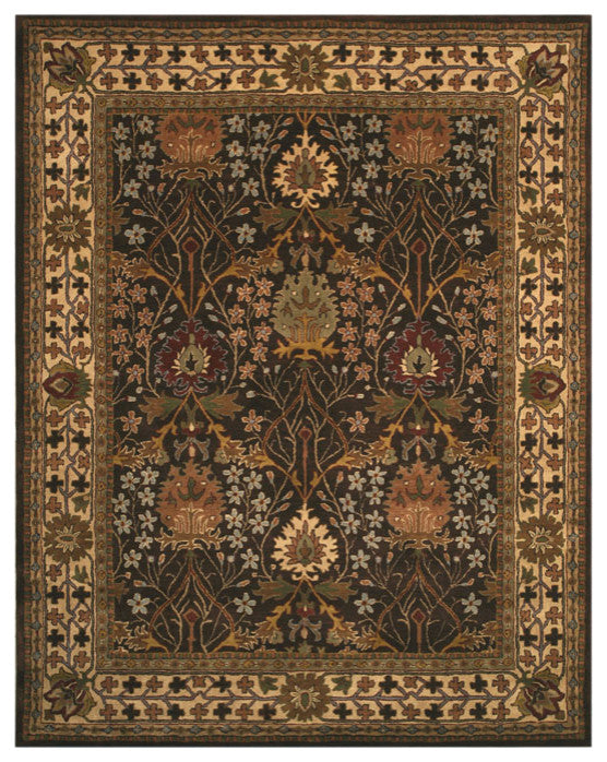Brown Traditional Oriental Morris Area Rug