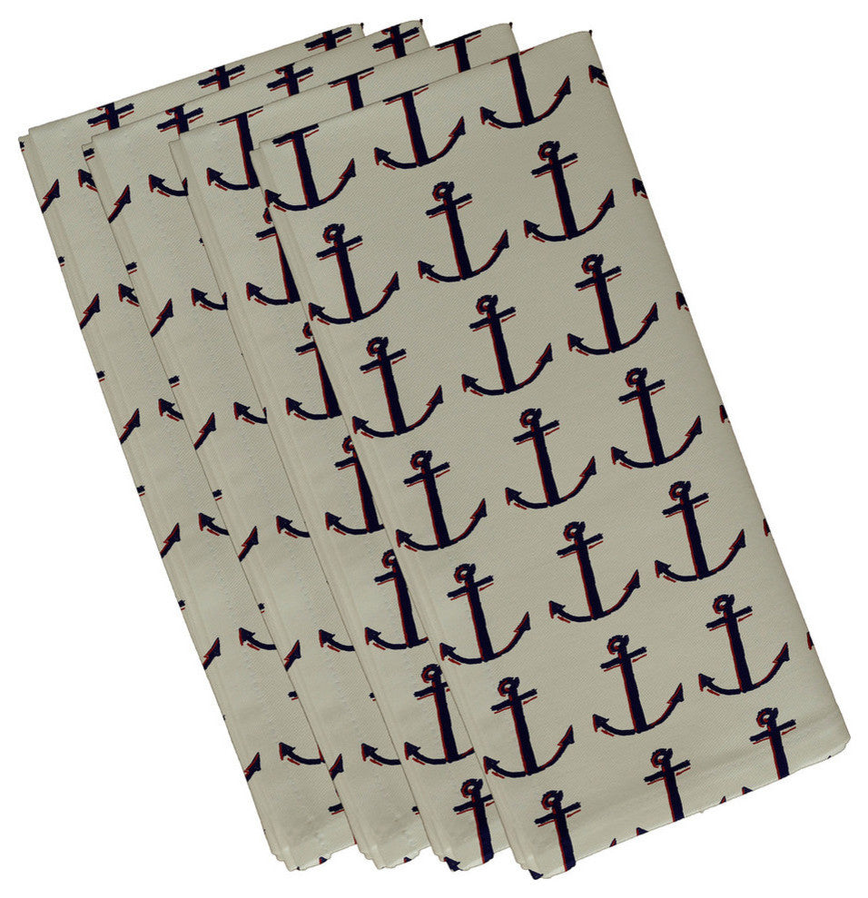 Polyester Decorative Napkin, Anchor, Set of 4