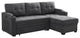 Mabel Fabric Sleeper Sectional With Cupholder, USB and Pocket, Dark Gray, Woven