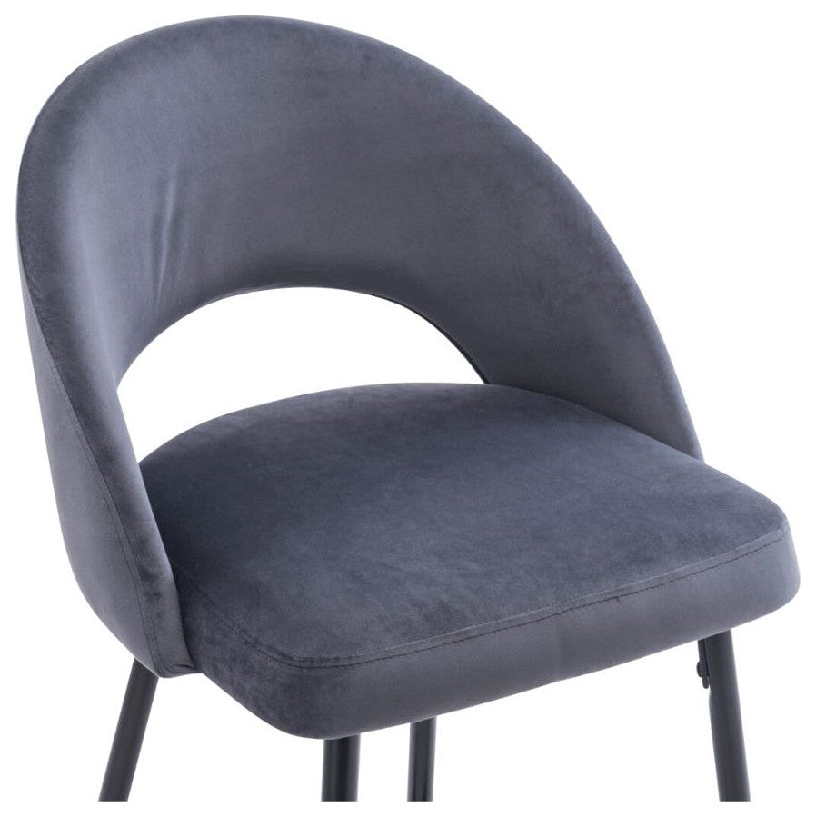Velvet 24" Counter Stool, Set of 2, Gray