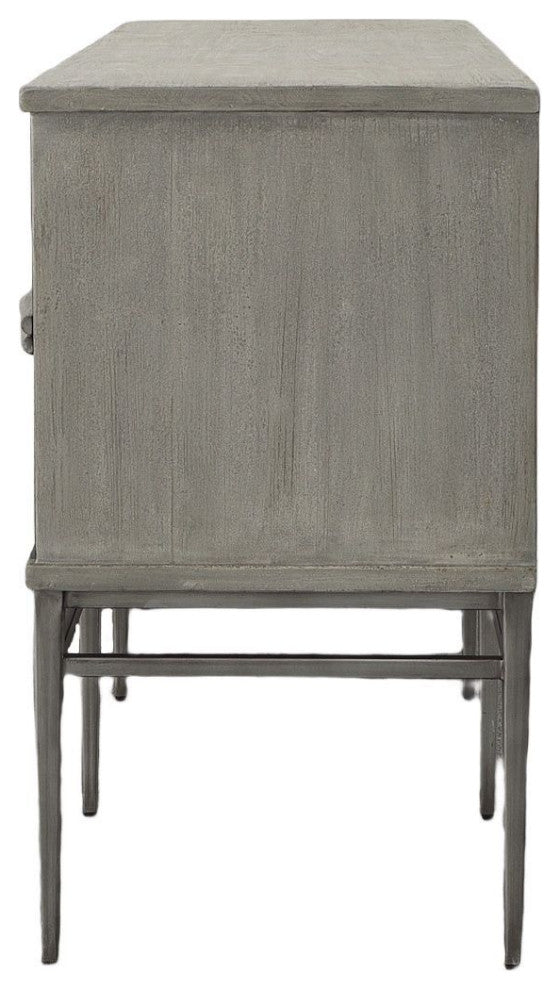 Hewitt 34.75" 2-Door Server With Drawers, Gray