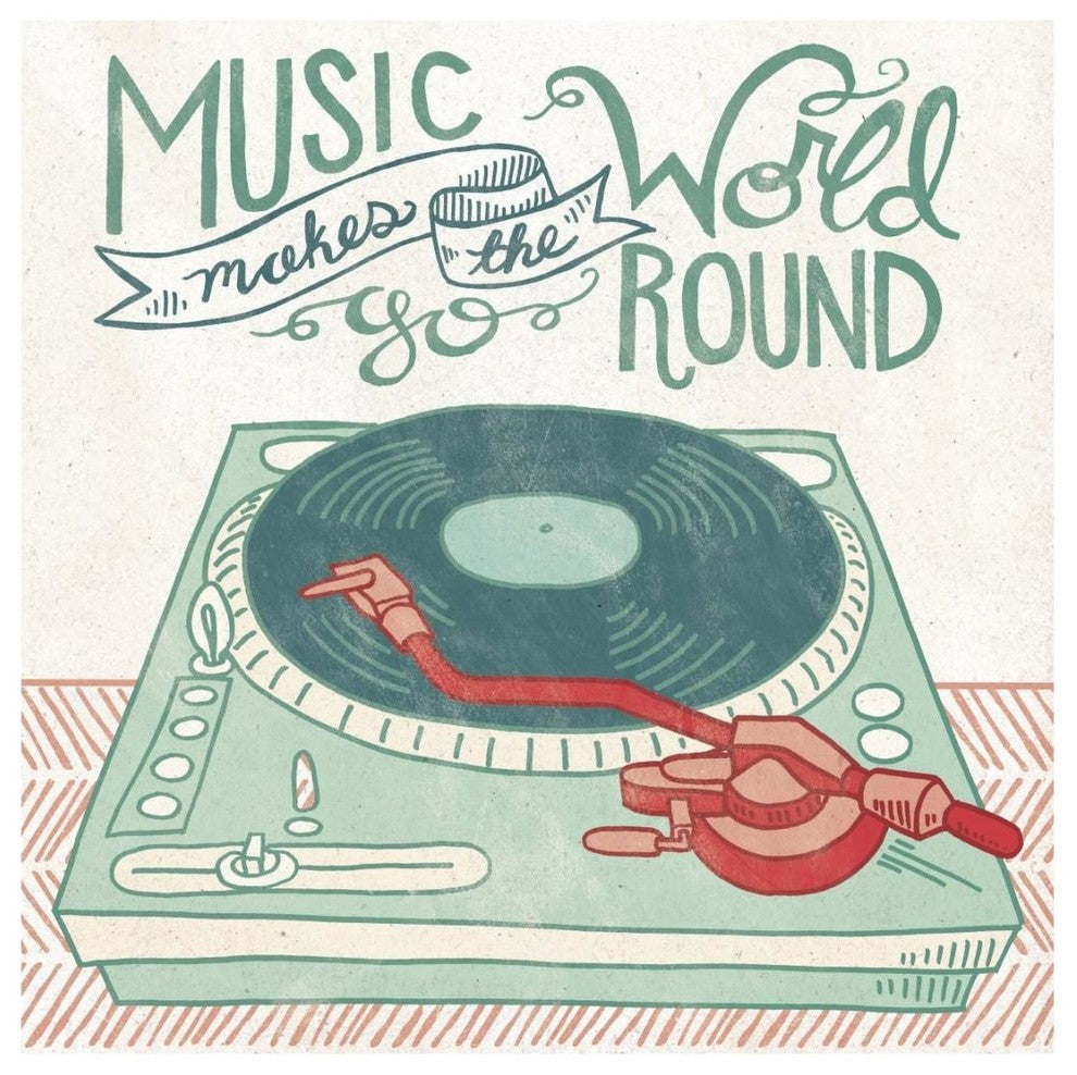 "Retro Record Player" Digital Paper Print by Mary Urban, 20"x20"