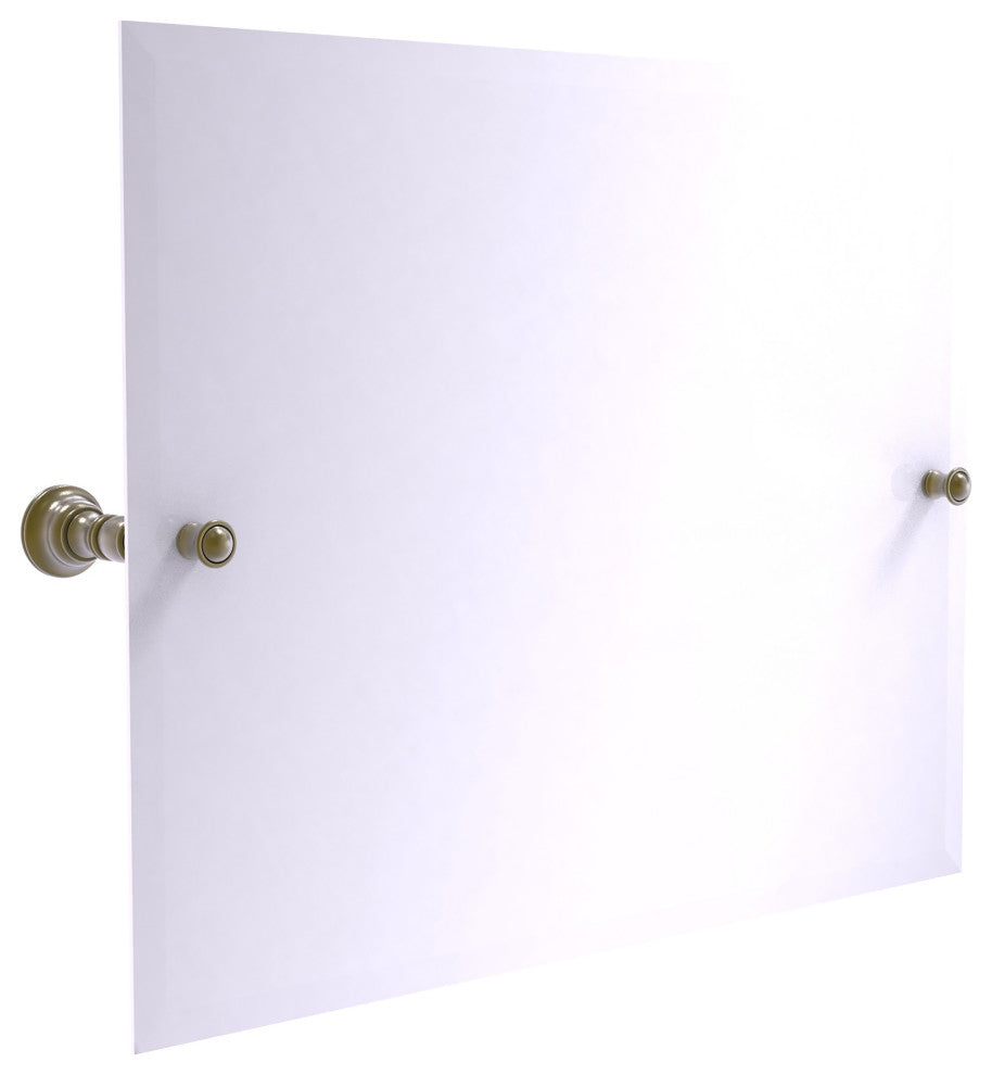 Carolina Frameless Landscape Tilt Mirror with Beveled Edge, Antique Brass
