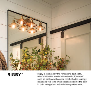 Hinkley Rigby Medium Three Light Vanity, Polished Nickel