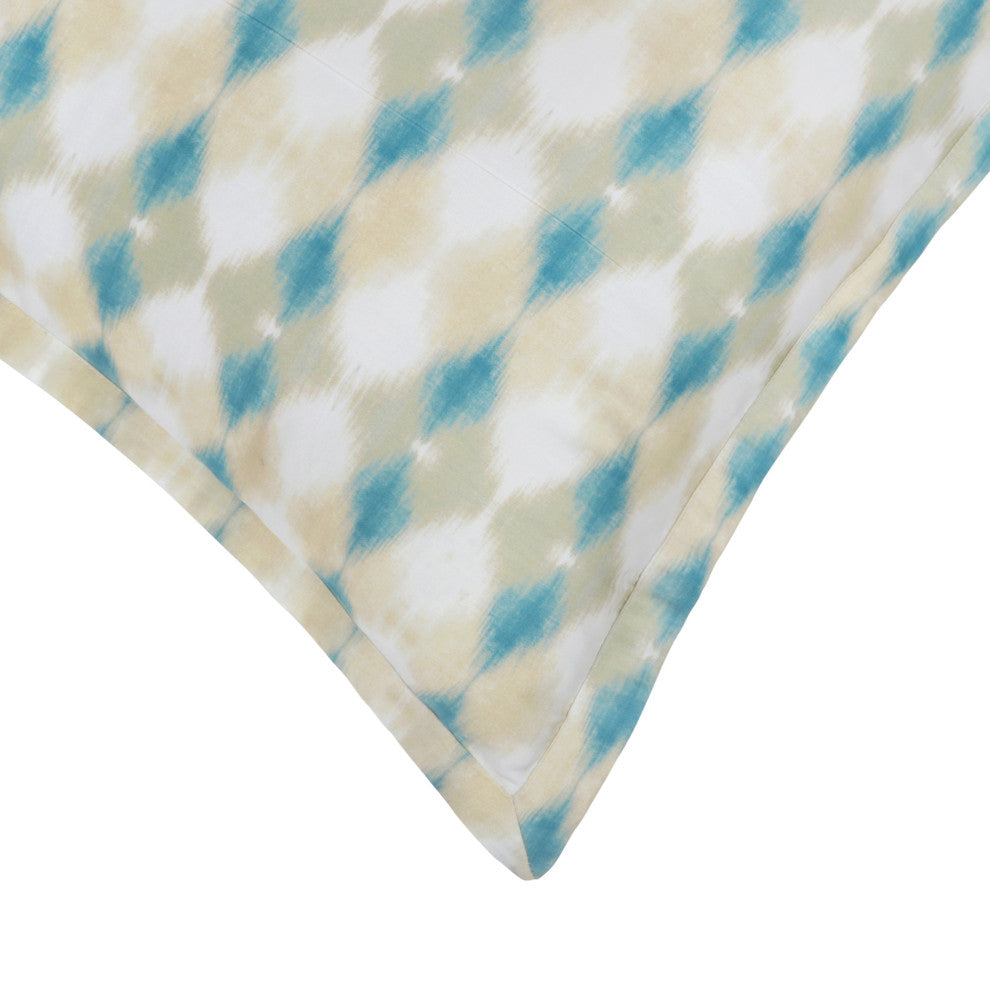 Delara 100% Organic Cotton 2 Inch Flange Euro Sham Set of 2, 26"X26", Multi-Colo