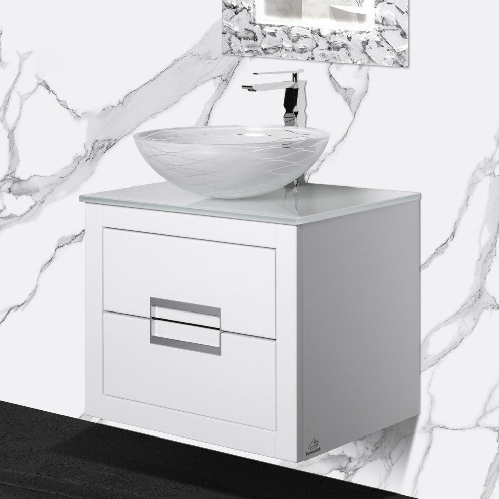 Anya 24 Inch Modern Bathroom Vanity, White