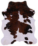 6' 8" X 5' 7" Brown and White Natural Cowhide Rug C1812