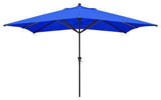 11'x8' Rectangular Aluminum Umbrella Bronze, Pacific Blue