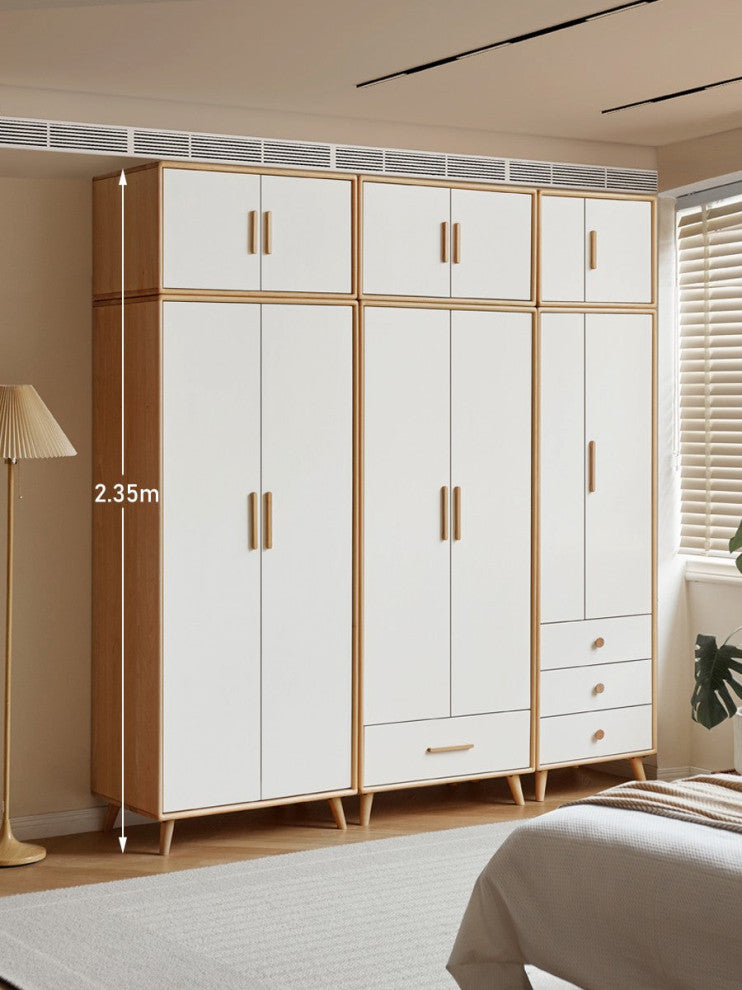 Beech solid wood wardrobe combination, Wardrobe Combination Ad 55.1x22x74.8inch