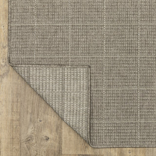 Cannes Gridwork Grey/ Light Grey Indoor-Outdoor Area Rug 9'10" x 12'10"