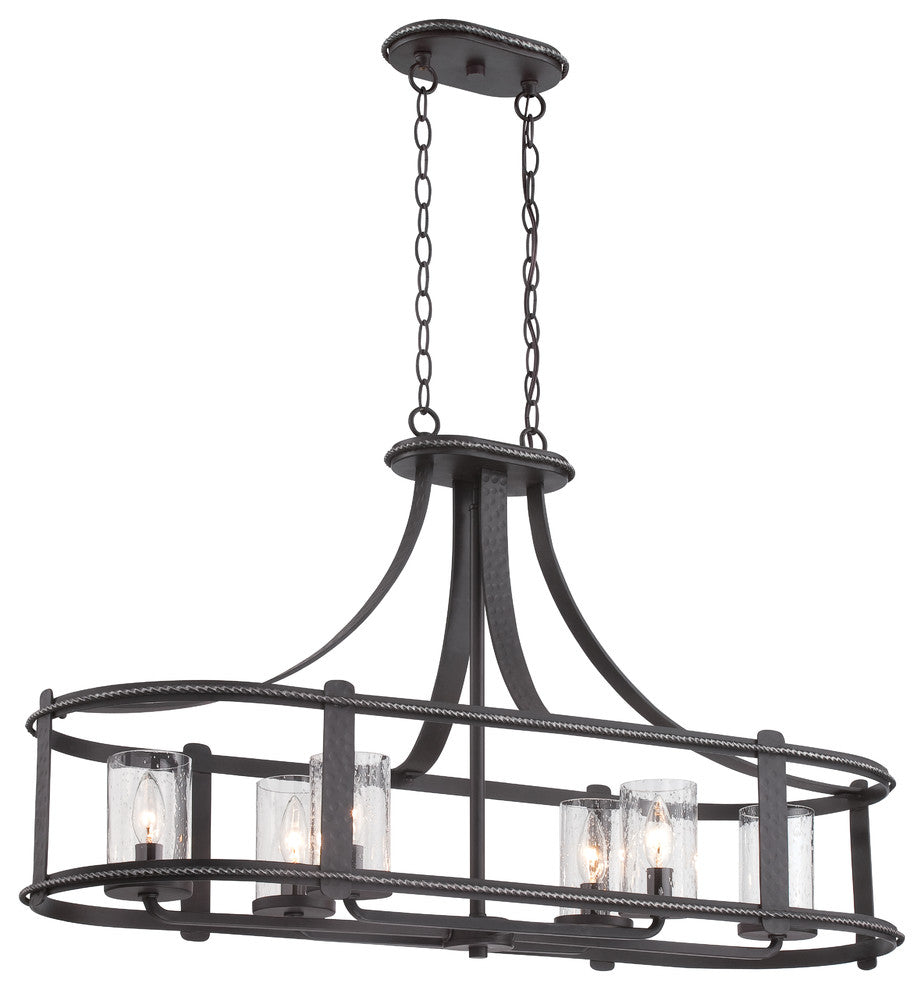 Palencia 6-Light Linear Chandelier, Artisan Pardo Wash
