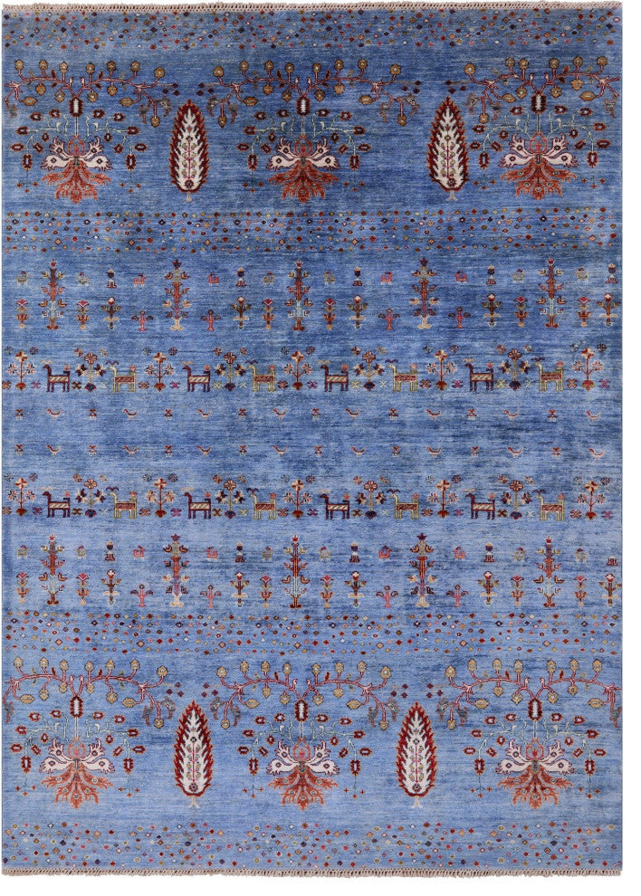 Tribal Persian Gabbeh Handmade Wool Rug 6' 11" X 9' 9" Q7610