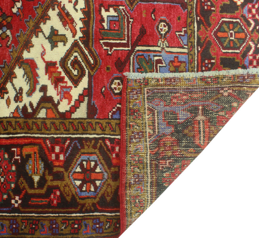 Vintage Heriz Pouneh Rust/Charcoal Rug, 8'0x10'10