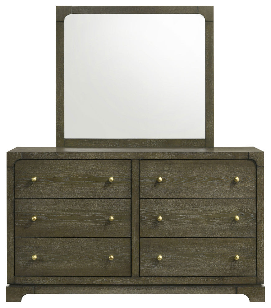 Gran Park 6-drawer Dresser and Mirror Dark Cocoa