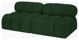 Ames Boucle Fabric Modular Sofa, Green, 2-Piece: 2 Armless Chair