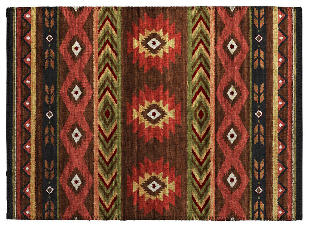 Indoor/Outdoor Phoenix PH3 Chocolate Machine Washable 1'8" x 2'6" Rug