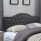 GDF Studio Margaret Fully-Upholstered Traditional King-Sized Bed Frame, Dark Gray/Dark Brown
