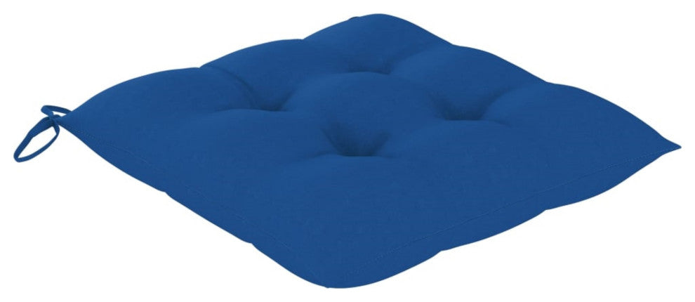 Vidaxl Garden Chairs, Set of 4, With Blue Cushions Solid Teak Wood
