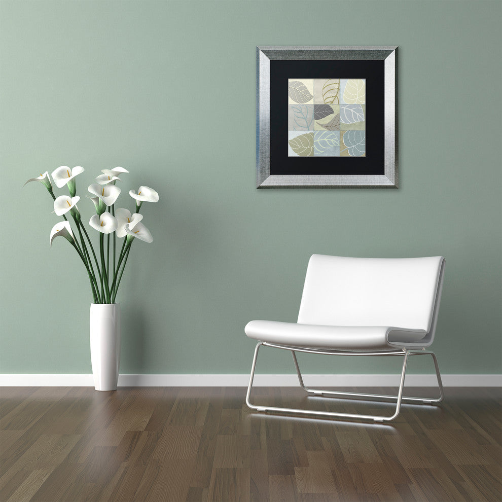 Color Bakery 'Leaf Story IV' Art, Silver Frame, Black Matte, 16"x16"