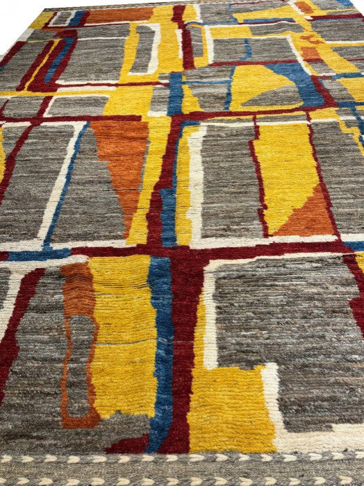 Multi Color Fine Hand Knotted Moroccan 9'5"x14'