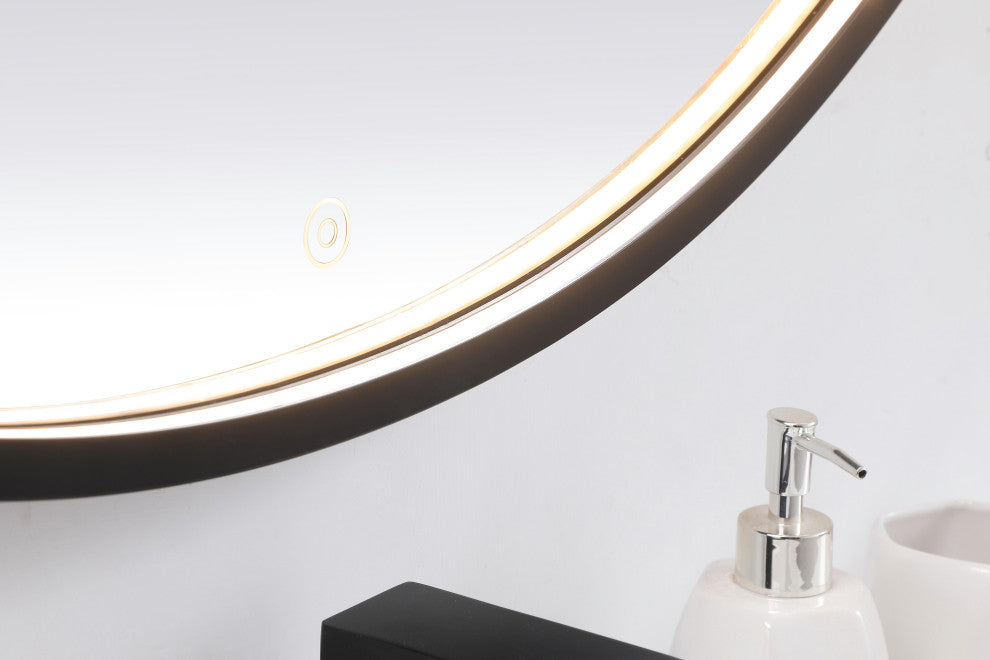 Modern Black Led Mirror, 45"