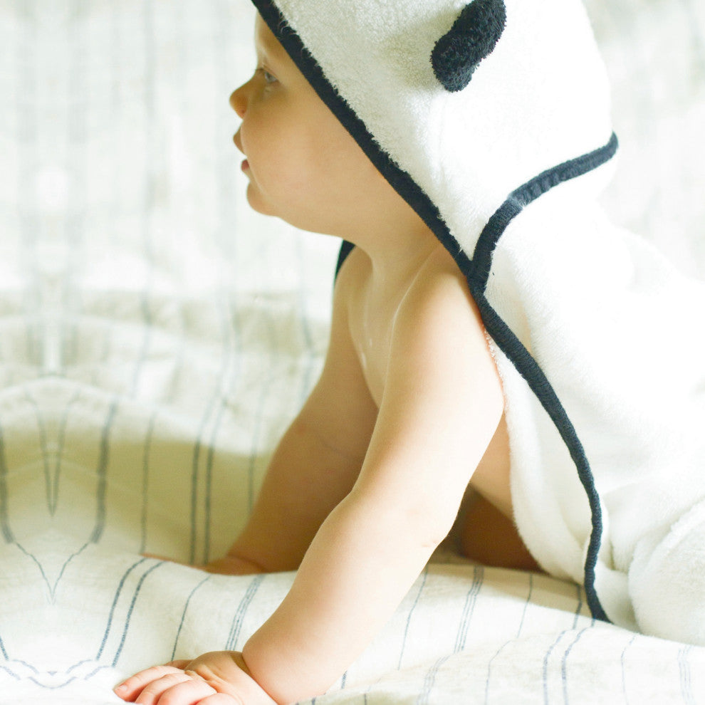 Panda Baby Rayon Viscose Bamboo Hooded Bath Towel Set, 2pc Set