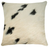 Natural Torino Cowhide Pillow 18"x18", White and Black