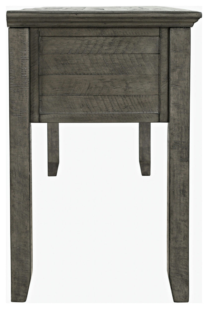 Rustic Shores Coastal Style Distressed Acacia USB Charging Desk - Stone