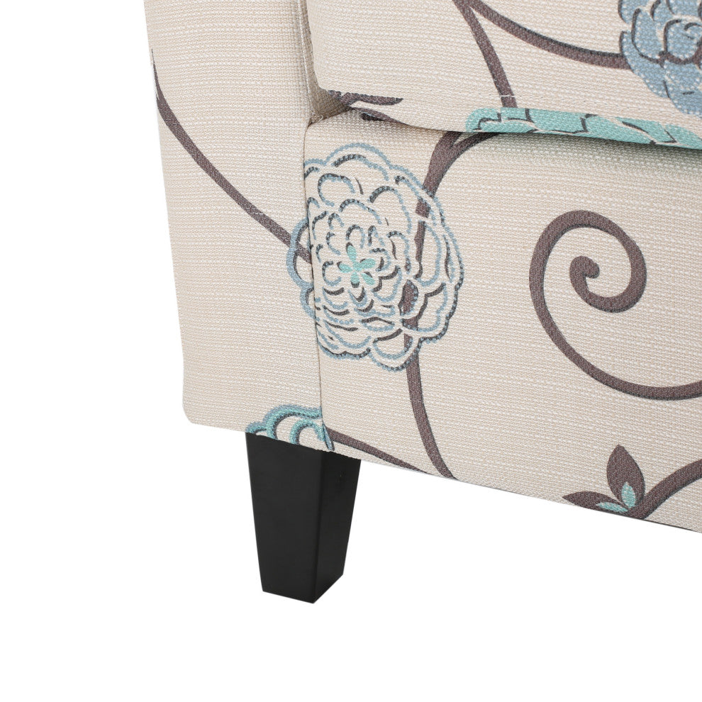 GDF Studio Palisades White and Blue Fabric Club Chair