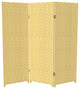 4' Tall Woven Fiber Room Divider, Dark Beige, 3 Panel