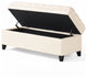 GDF Studio Sheffield Fabric Beige Tufted Storage Ottoman