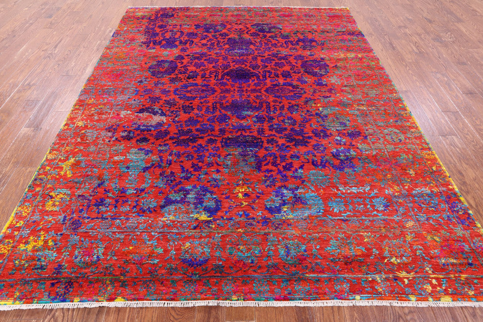 8' 1" X 10' 0" Persian Hand Knotted Wool and Silk Rug Q11851