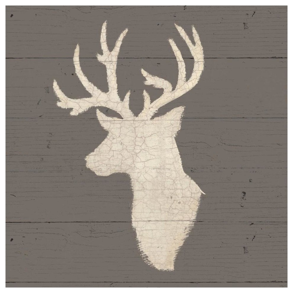 "Rustic Elegance II on Gray Wood" Digital Paper Print by James Wiens, 38"x38"