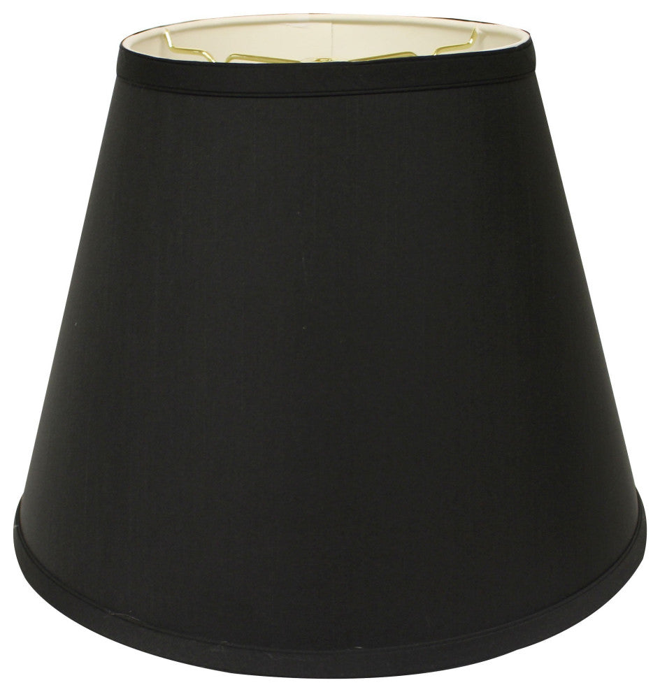 16" Black With White Empire Deep Slanted Shantung Lampshade