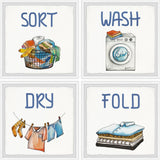 Perfect Laundry Quadriptych, 4-Piece Set, 18x18 Panels