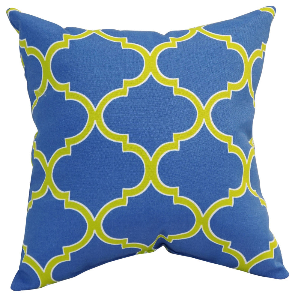 17" Square Polyester Outdoor Throw Pillows, Set of 4, Irondaze Cobalt