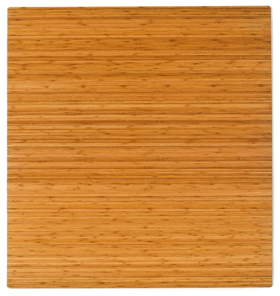 Jovert Bamboo Roll-Up Chair Mat, Natural, No Lip, 52"x48"
