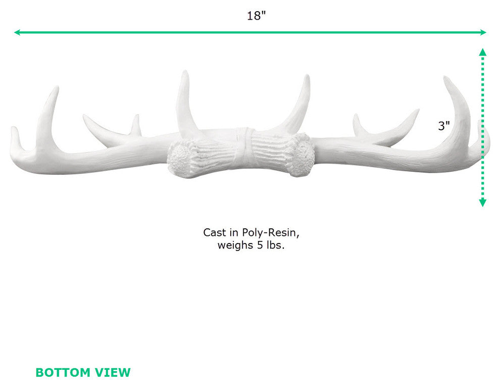 Faux Antler Hooks Necklace Rack, White