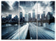 "City With Blue Tint" Metal Wall Art, 3 Panels, 36"x28"