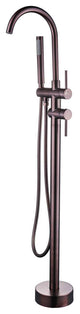 Givingtree Contemporary Floor Mount Tub Filler Trim, Brushed Nickel, Brown