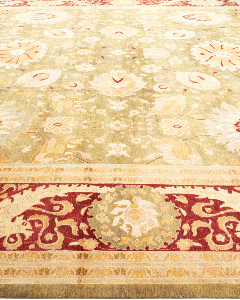 Mogul, One-of-a-Kind Hand-Knotted Area Rug Green, 12'2"x13'7"