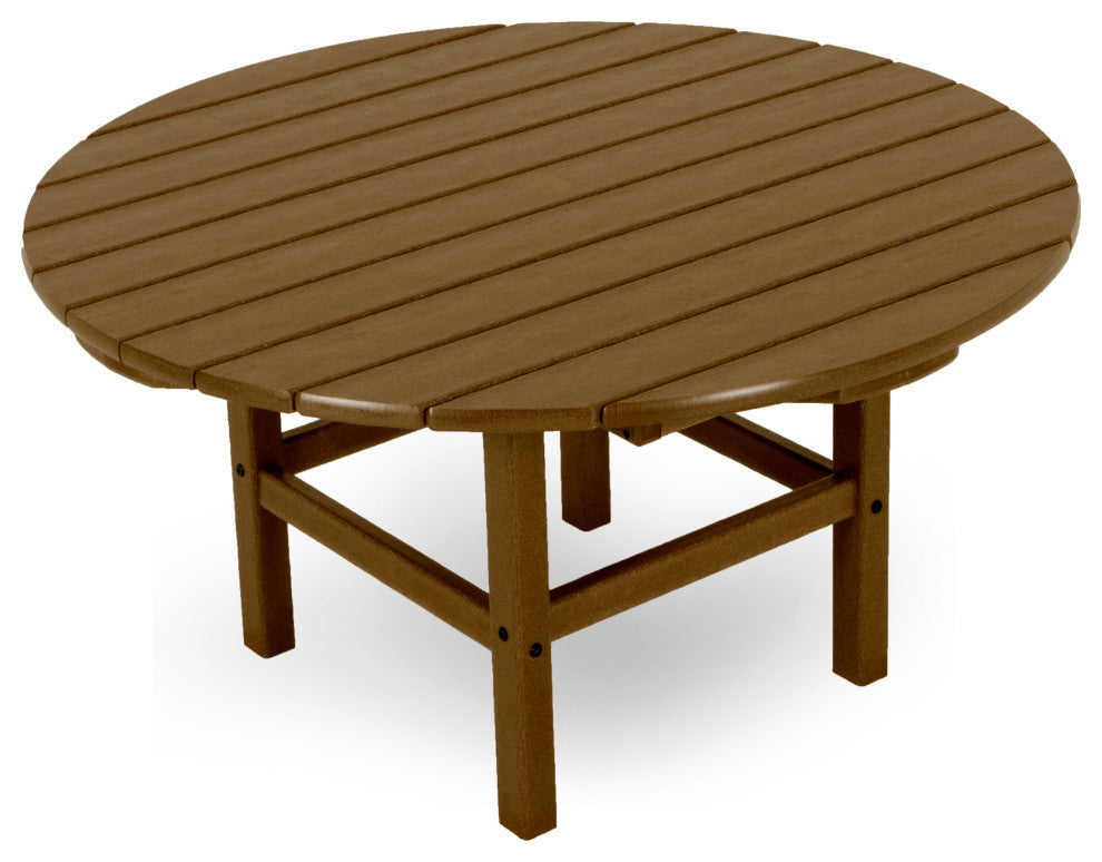 Polywood Round 38" Conversation Table, Teak