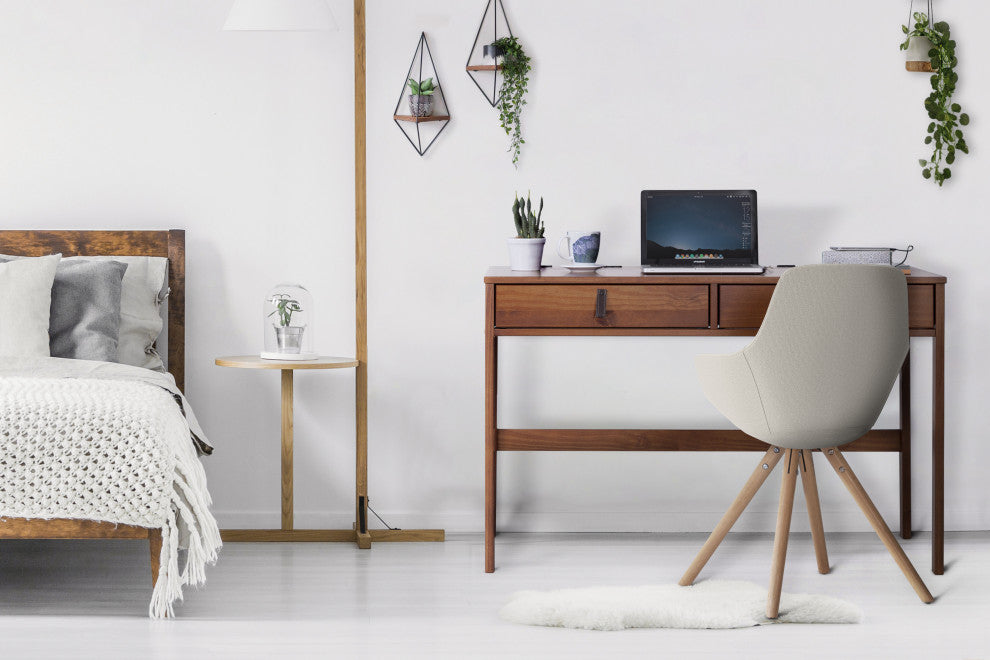 Memomad Bali Home Office Solid Wood Desk with Drawers (Caramel)