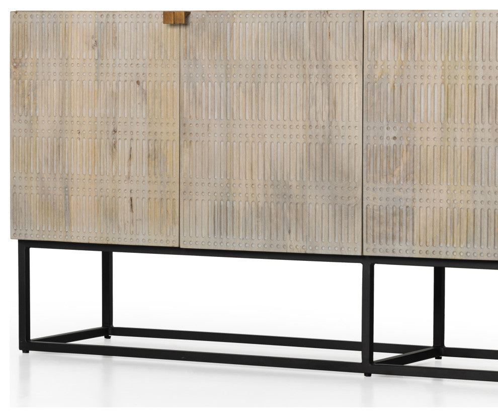 Kelby Sideboard-Light Wash Carved Mango