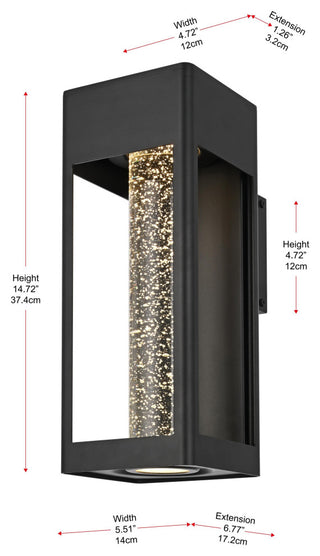 Home Living 15" LED Outdoor Wall sconce, Black