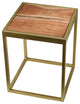 Bare Decor Dixie Brushed Gold and Wood End Table