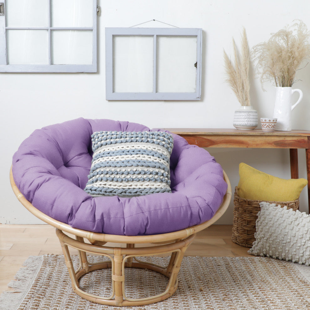 Mozaic Home Suede Lavender Round Papasan Cushion 44"