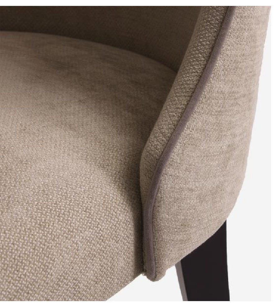 Curved Back Upholstered Dining Chair | Andrew Martin Aldwick, Brown