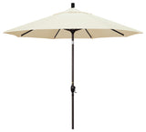 9' Bronze Push-Button Tilt Crank Aluminum Umbrella, Canvas Pacifica