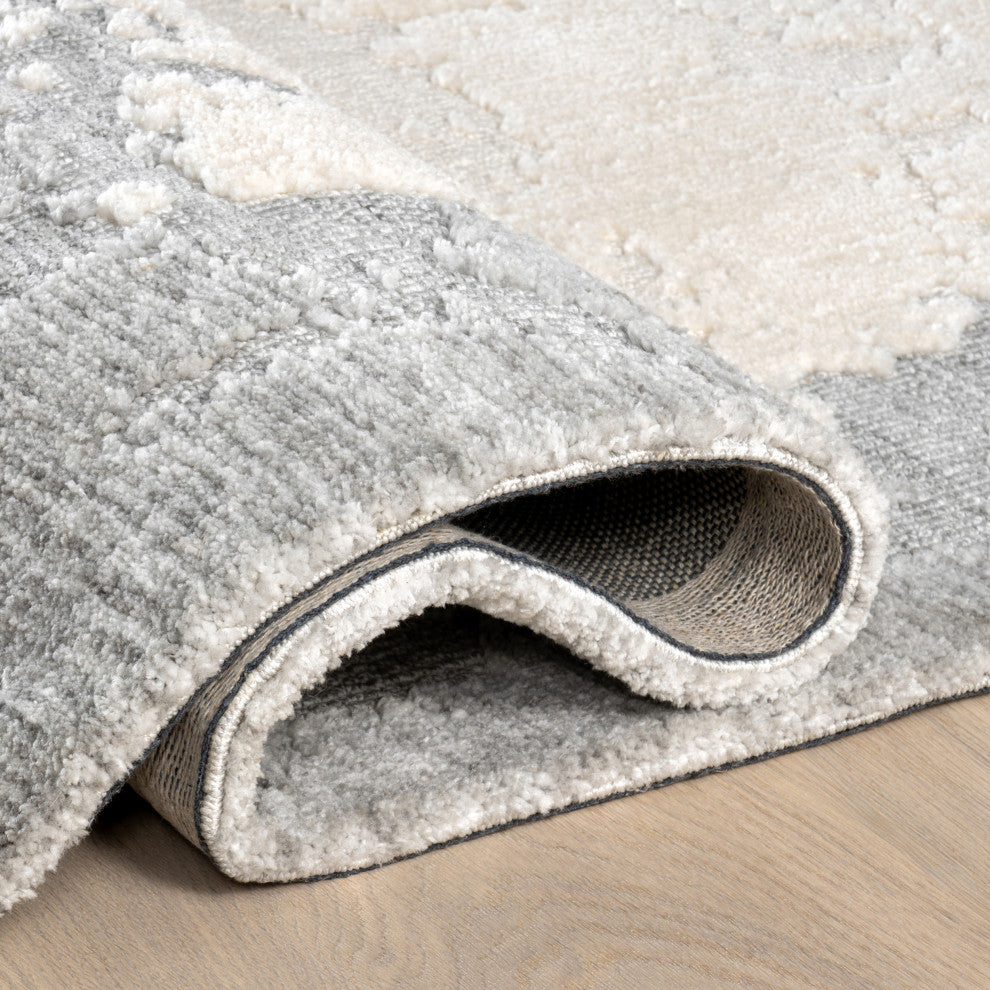 Mera Bordered Wool Area Rug, Ivory 4'x6'